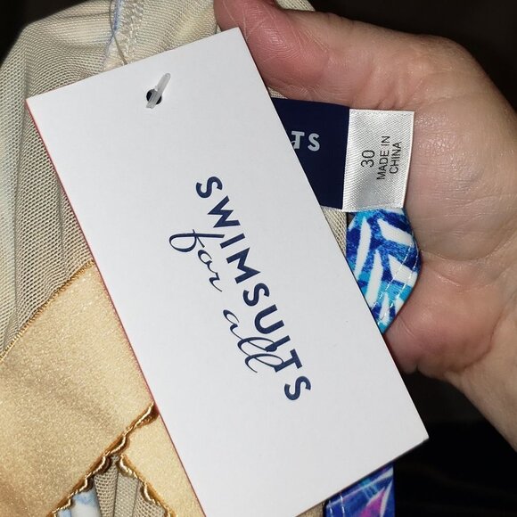 NWT Ladies SWIMSUITS FOR ALL Tankini Top in Blues & Purple - 30 - Picture 4 of 4